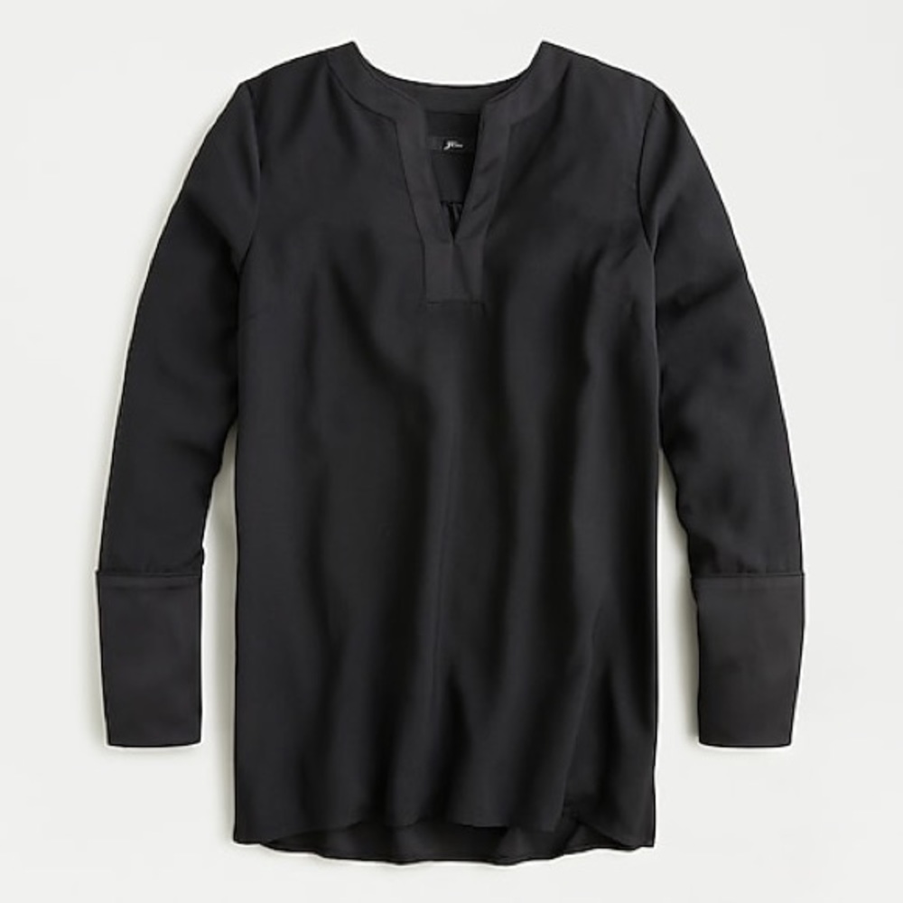 NWT J Crew V-neck tunic satin-backed crepe (HUNG)